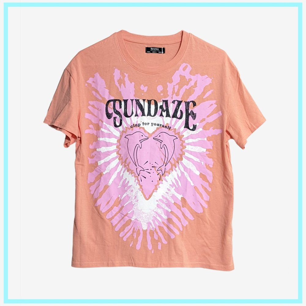 *BRAND NEW* Pink Dolphins Bershka Graphic T-Shirt Large